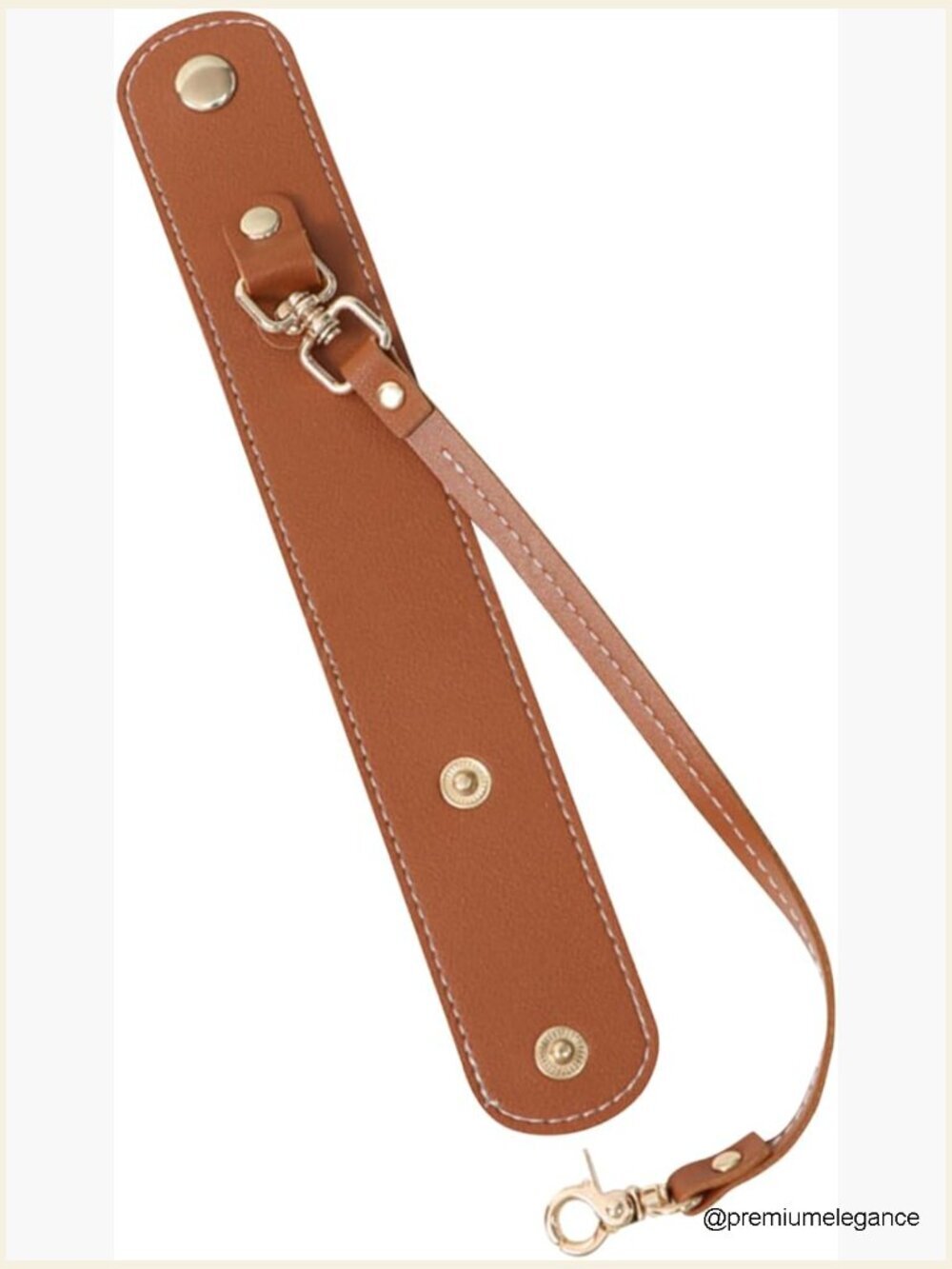 Vintage Leather Glove Holder Strap with Clasp for Handbag Hat Towel
